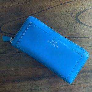 Blue Accordion Zipper  Coach Wallet